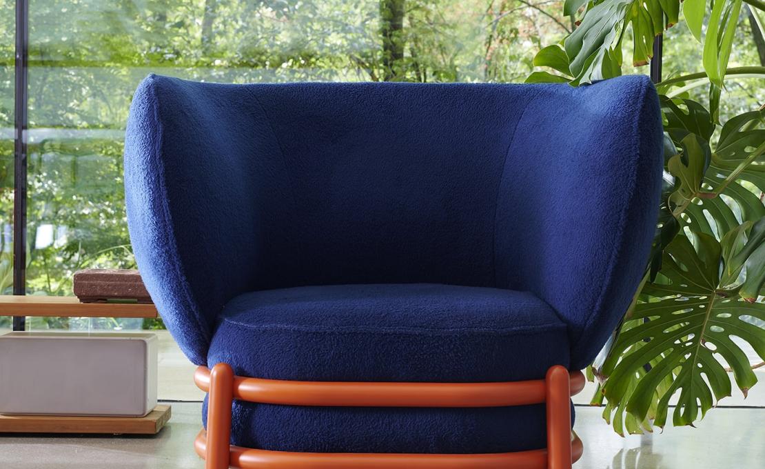 Кресло для отдыха от фабрики Gebrüder Thonet Vienna GmbH (GTV) – Wiener GTV Design модель Luftballon Orange Blue Lounge Chair