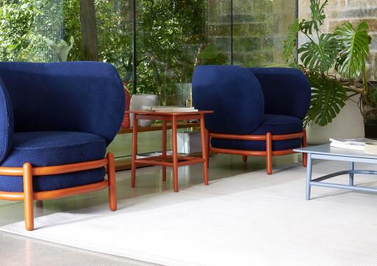 Кресло для отдыха от фабрики Gebrüder Thonet Vienna GmbH (GTV) – Wiener GTV Design модель Luftballon Orange Blue Lounge Chair