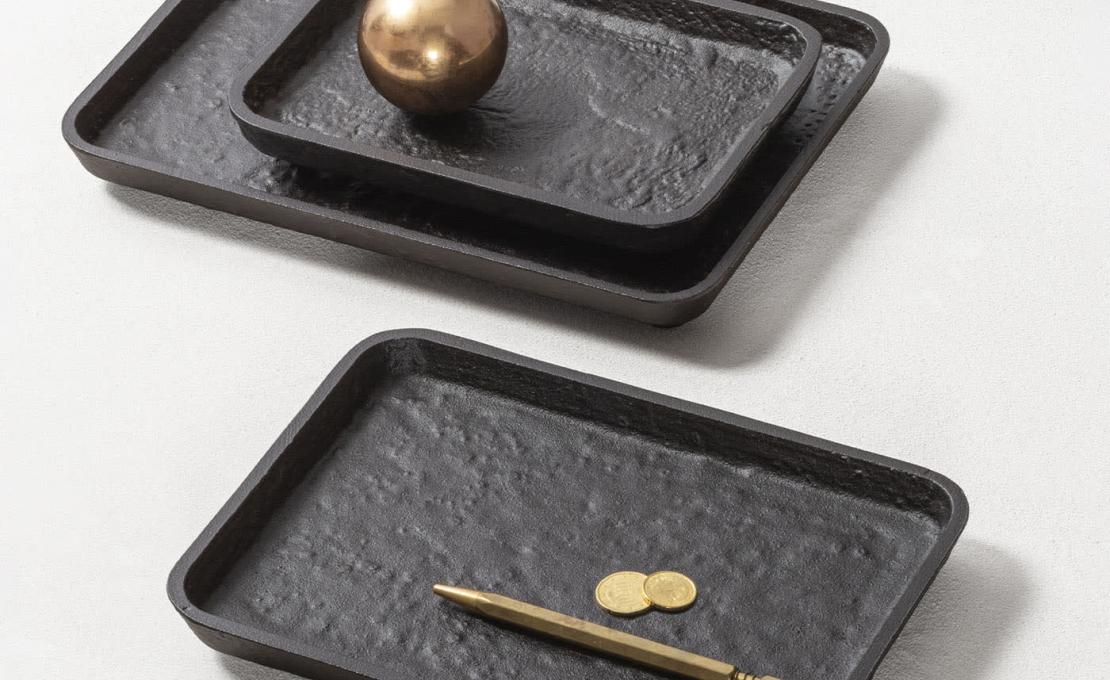 Поднос от фабрики Giobagnara модель Monza Imperfect Bronze