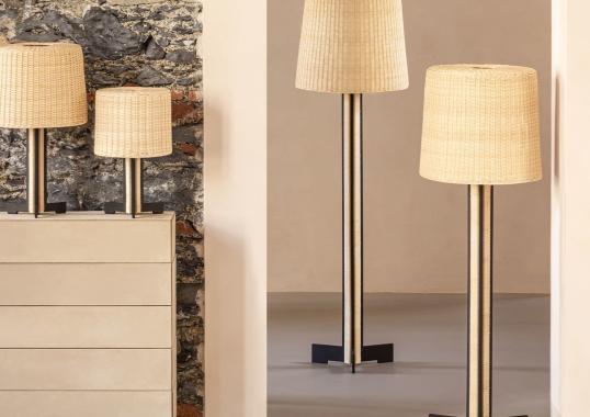 Торшер от фабрики Giobagnara модель Rhapsody Rattan
