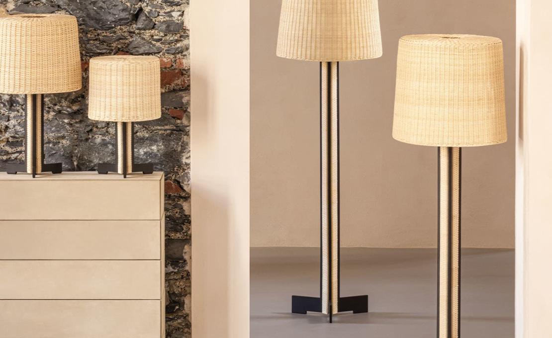 Торшер от фабрики Giobagnara модель Rhapsody Rattan