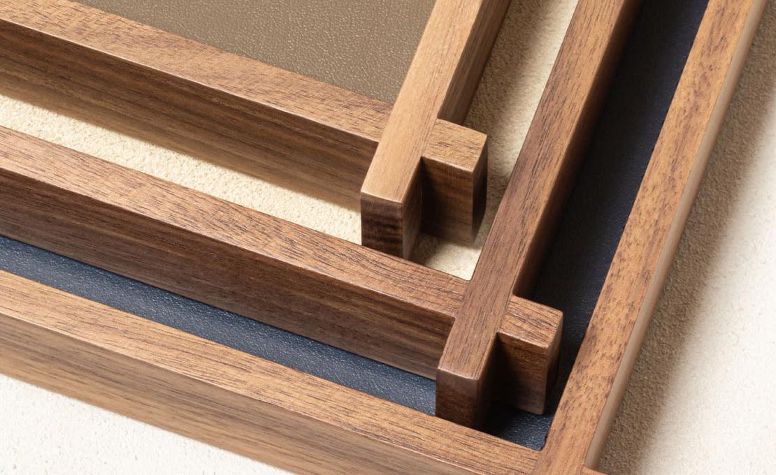 Поднос от фабрики Giobagnara модель Structura Leather Wood №1