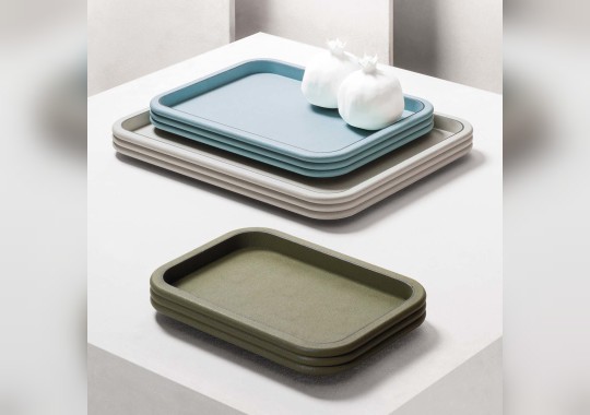 Поднос от фабрики Giobagnara модель Scala Medium Rectangular Light Blue