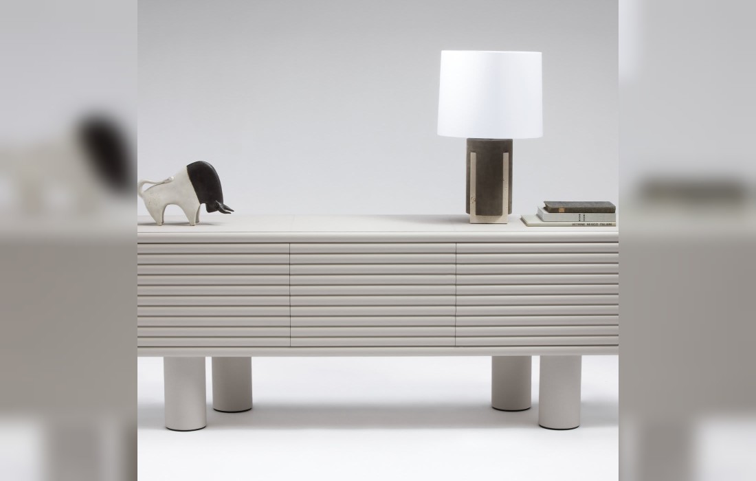 Буфет от фабрики Giobagnara модель Scala Modern White Leather