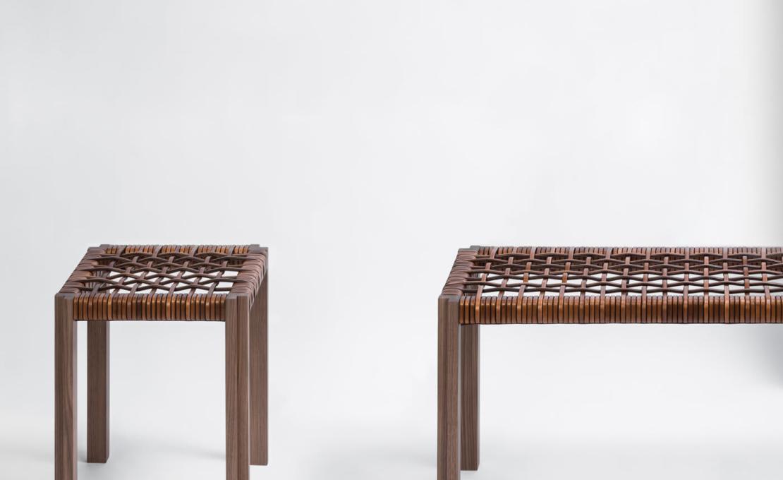 Барные стулья от фабрики Giobagnara модель Structura Crisscross Stool