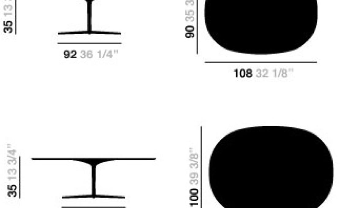Журнальный столик от фабрики Arper модель Eolo Oval  MDF Top