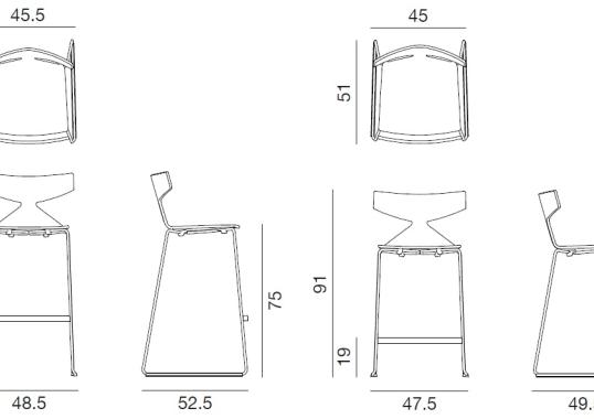 Барный стул Arper Saya Stool image 2