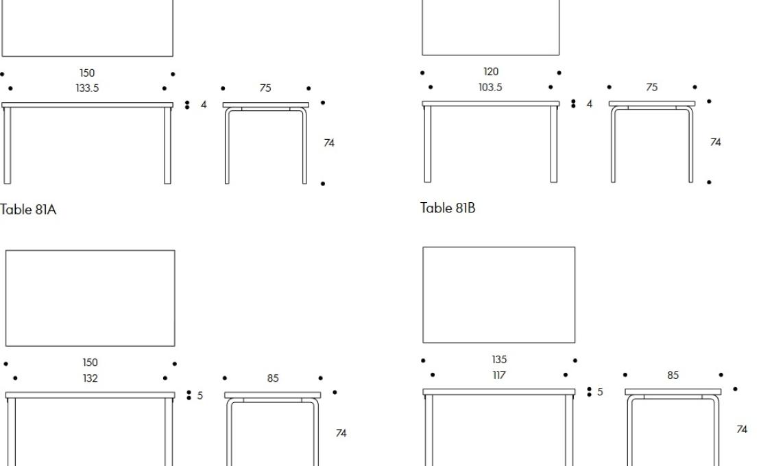Стол от фабрики Artek модель AALTO TABLE RECTANGULAR