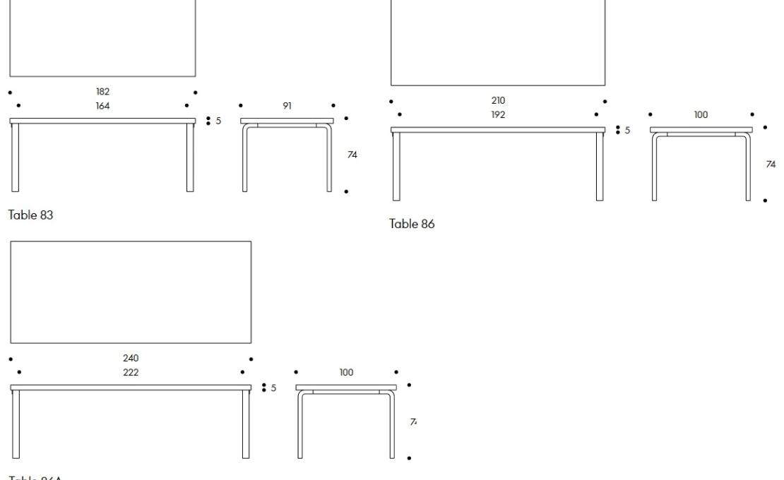 Стол от фабрики Artek модель AALTO TABLE RECTANGULAR