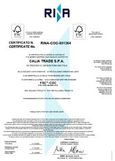 Сертификат подлинности качества Calia Italia