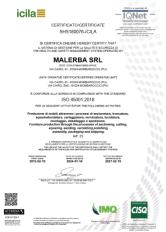 Сертификат подлинности качества Malerba