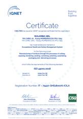 Сертификат подлинности качества Malerba