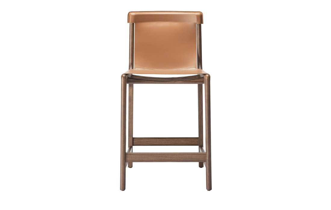 Барный стул от фабрики Livoni 1895 модель Burano-sg 24 Brown Leather Counter Stool