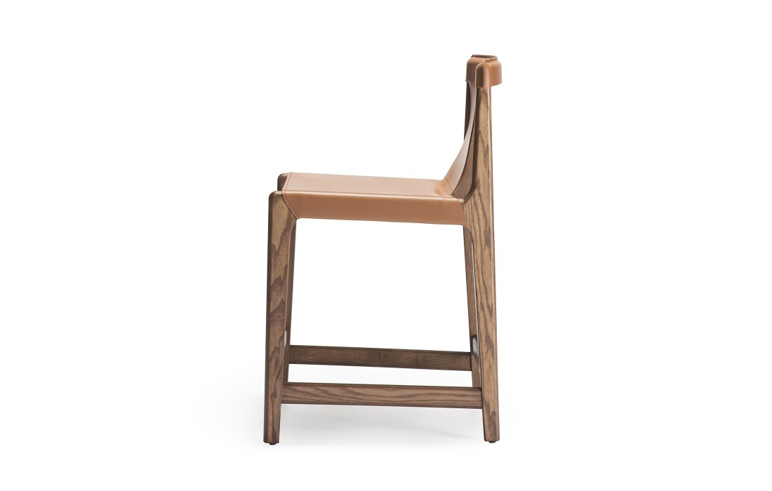 Барный стул от фабрики Livoni 1895 модель Burano-sg 24 Brown Leather Counter Stool