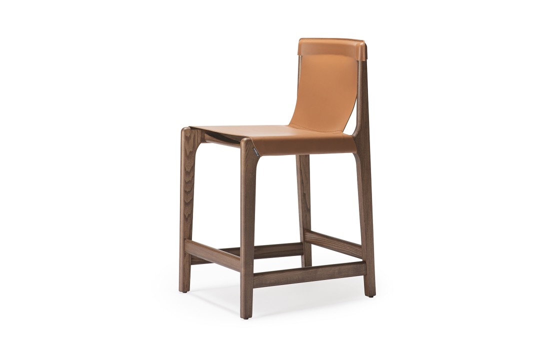 Барный стул от фабрики Livoni 1895 модель Burano-sg 24 Brown Leather Counter Stool