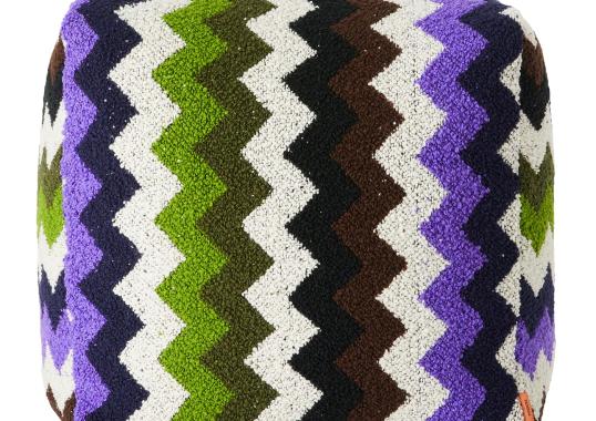 Пуфы Missoni Home Collection Riccio Cube Multicolor Zig Zag Pattern image 1