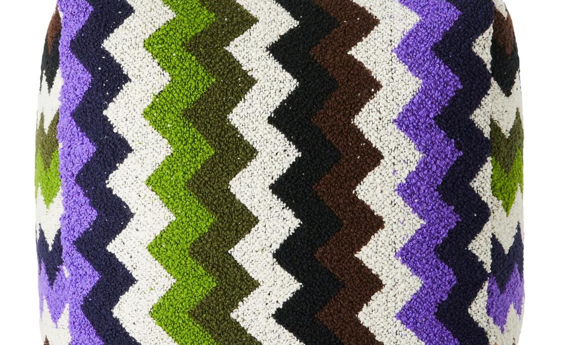 Пуфы от фабрики Missoni Home Collection модель Riccio Cube Multicolor Zig Zag Pattern