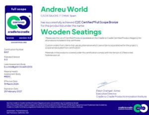 Сертификат подлинности качества Andreu World