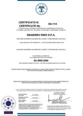 Сертификат подлинности качества Snaidero