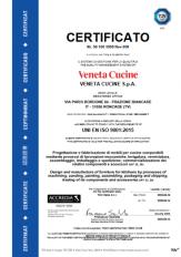 Сертификат подлинности качества Veneta Cucine