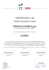 Сертификат подлинности качества Veneta Cucine