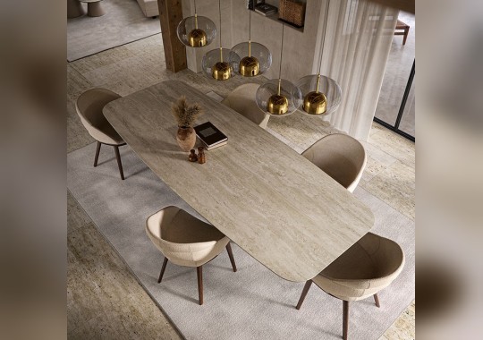 Стол Skorpio Keramik и стулья Arcadia Couture от Cattelan