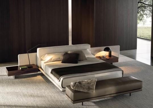Кровать с прикроватными тумбами Minotti Horizonte