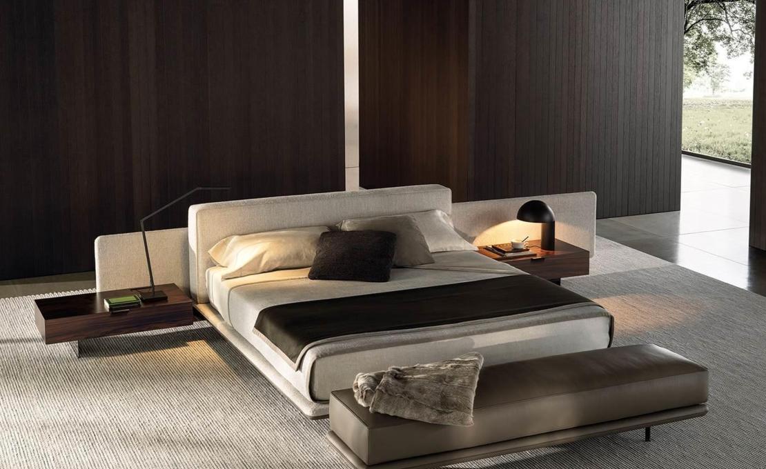Кровать с прикроватными тумбами Minotti Horizonte