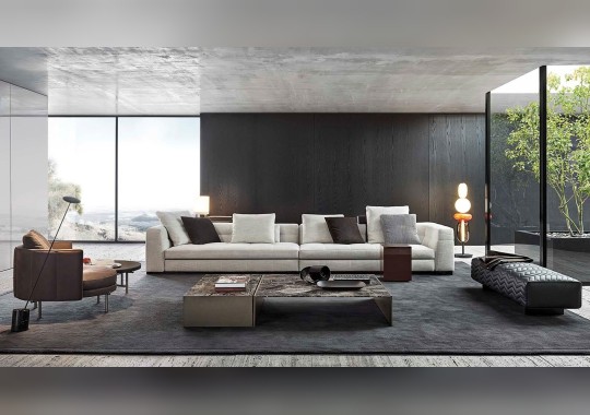 Диван с обивкой из рогожки Minotti - Blazer image 5