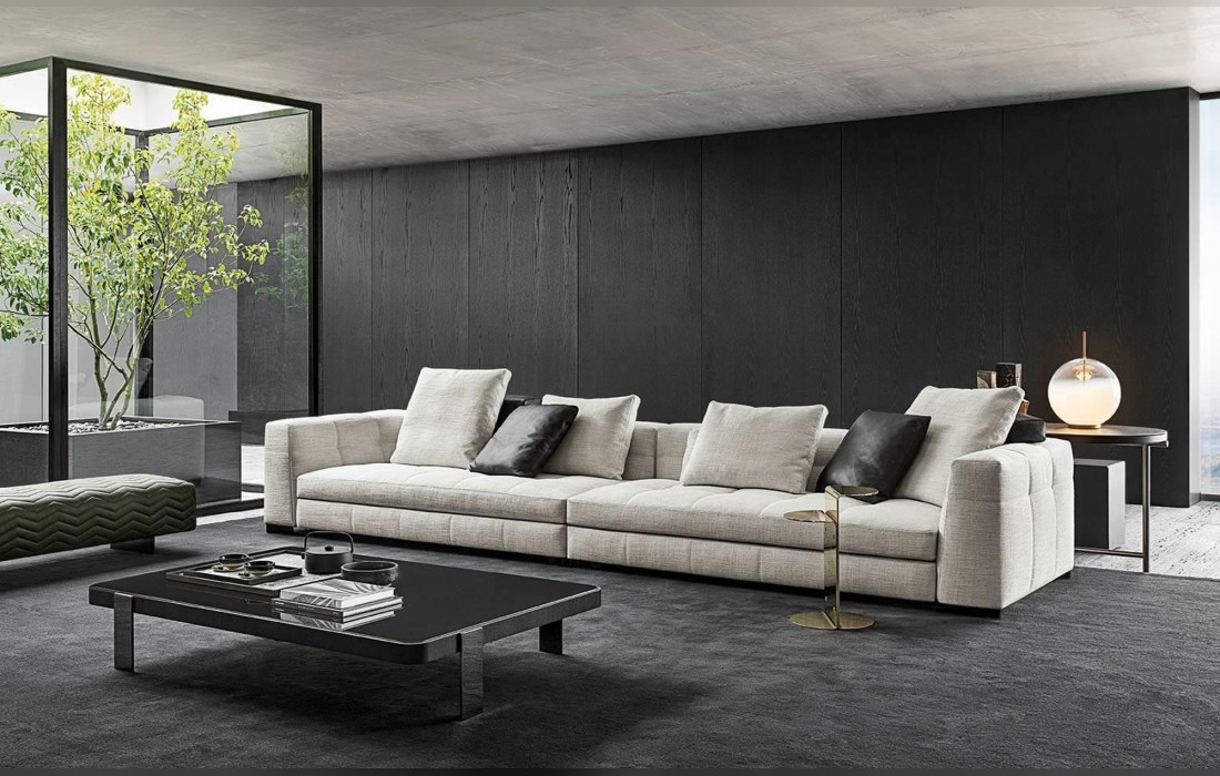 Диван с обивкой из рогожки Minotti - Blazer
