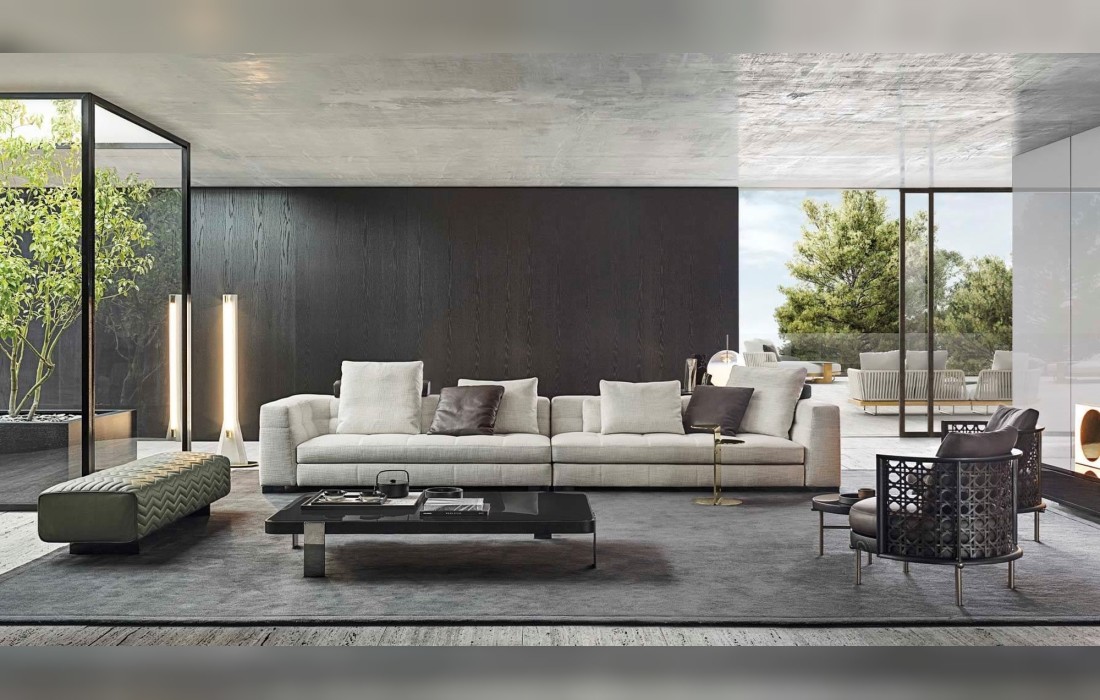 Диван с обивкой из рогожки Minotti - Blazer