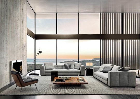 Диван с обивкой из рогожки Minotti - Blazer