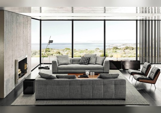 Диван с обивкой из рогожки Minotti - Blazer