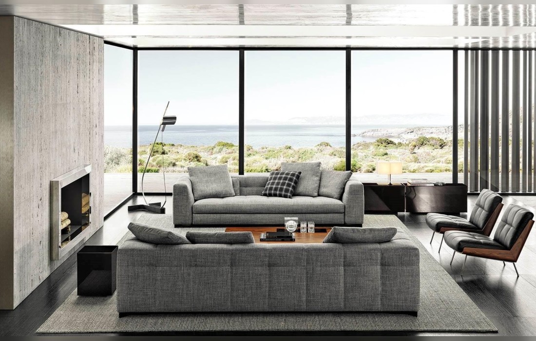 Диван с обивкой из рогожки Minotti - Blazer