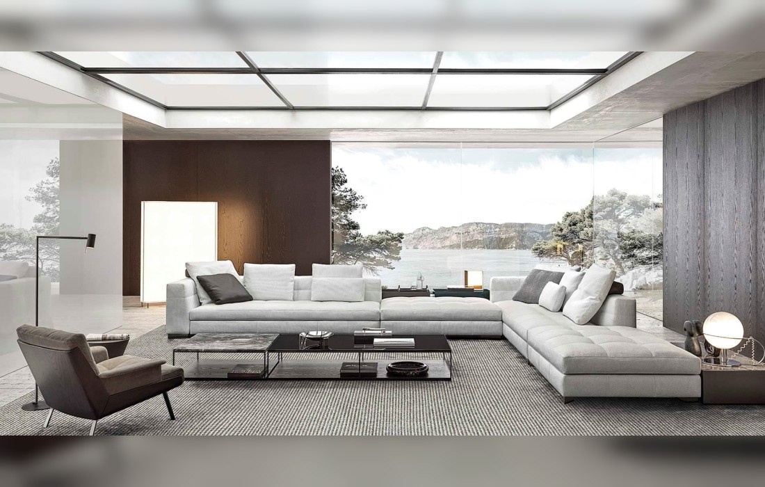 Диван с обивкой из рогожки Minotti - Blazer