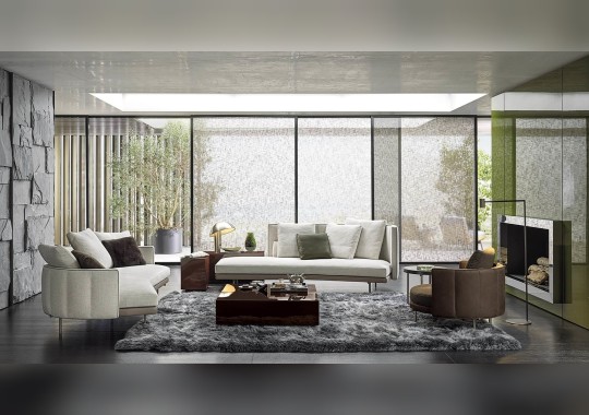 Трехместный диван и консольный столик Torii от Minotti image 5