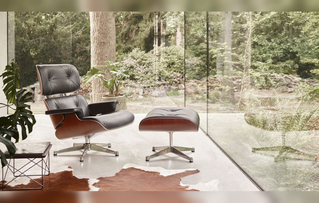 Кресло и пуф для ног Vitra - Eames Lounge