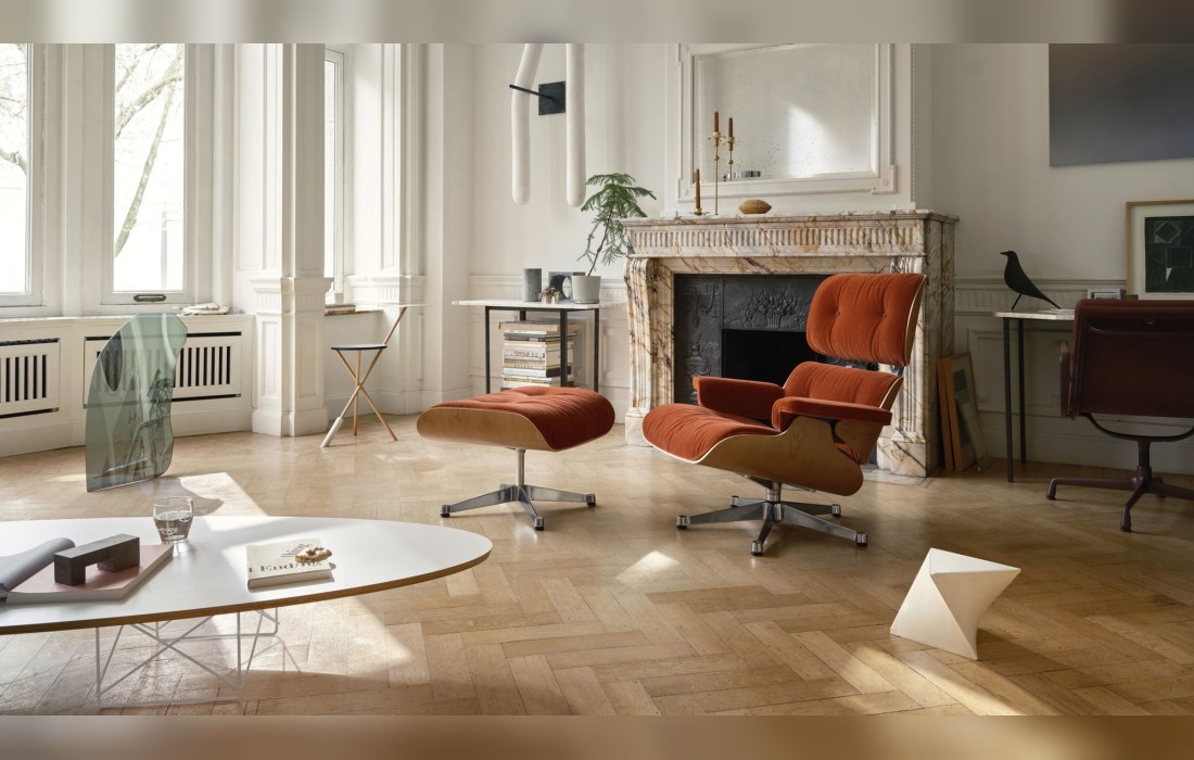 Кресло и пуф для ног Vitra - Eames Lounge