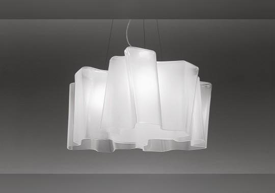 Люстра с алюминиевой конструкцией и диффузор из дутого стекла Artemide - Logico image 2