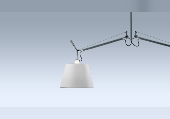 Светильник с двумя плафонами белого цвета Artemide - Tolomeo Basculante Suspension Due Bracci image 2