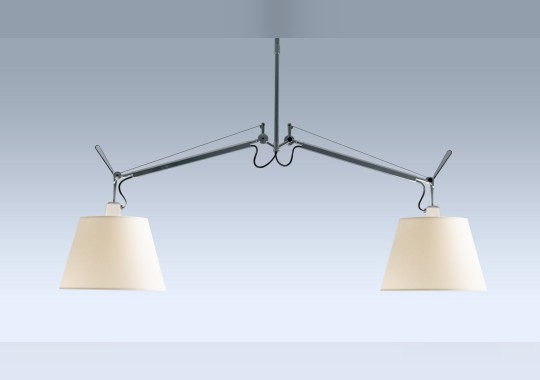 Светильник с двумя плафонами белого цвета Artemide - Tolomeo Basculante Suspension Due Bracci image 4