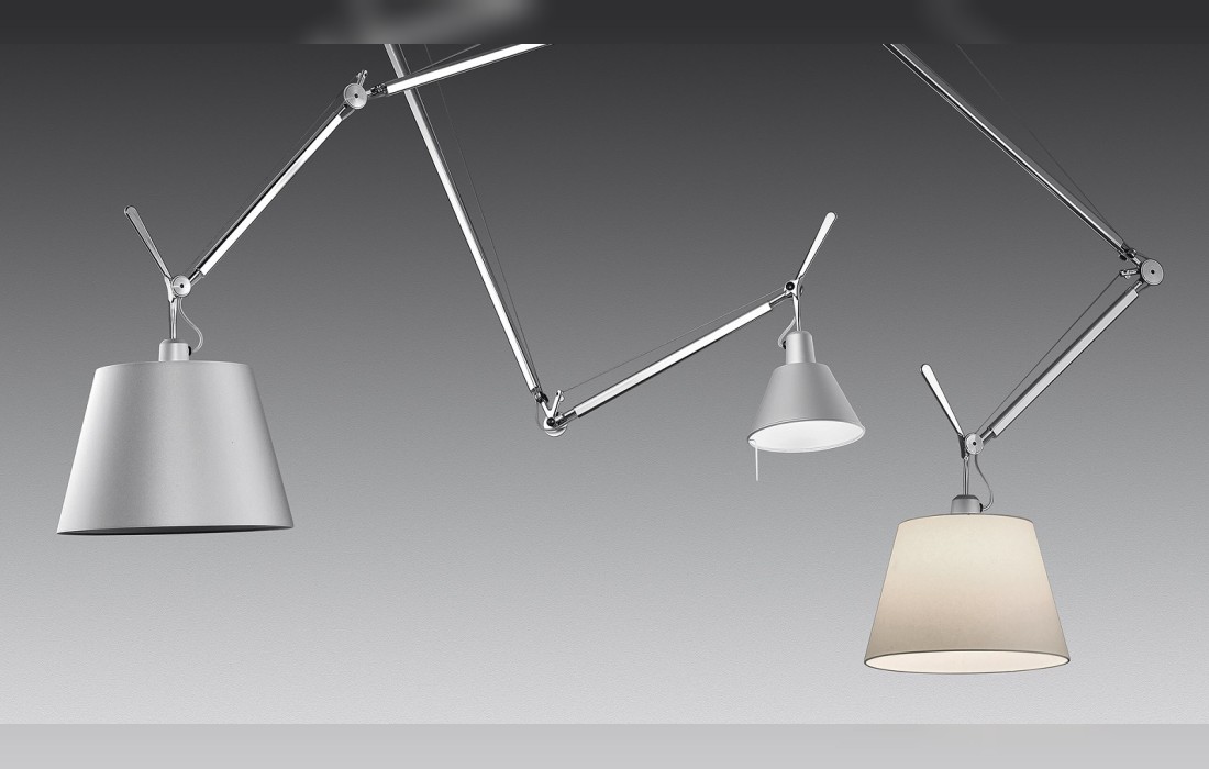 Подвесной одинарный светильник Artemide - Tolomeo decentrata suspension