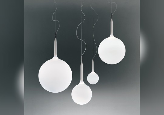 Светильник из муранского стекла молочного цвета на подвесах из металла Artemide - Castore suspension 42 1051010A image 2
