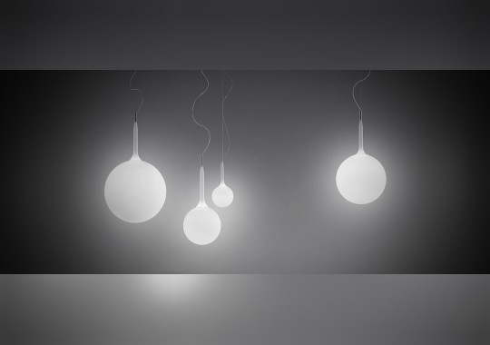 Светильник из муранского стекла молочного цвета на подвесах из металла Artemide - Castore suspension 42 1051010A image 4