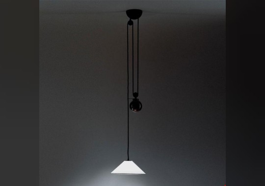 Светильник с двумя разными диффузорами в черном цвете Artemide - Aggregato Saliscendi A033100 + A089700 image 2