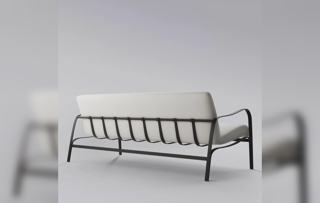 Диван уличный от фабрики Officina Ciani модель Amalfi White and Gray