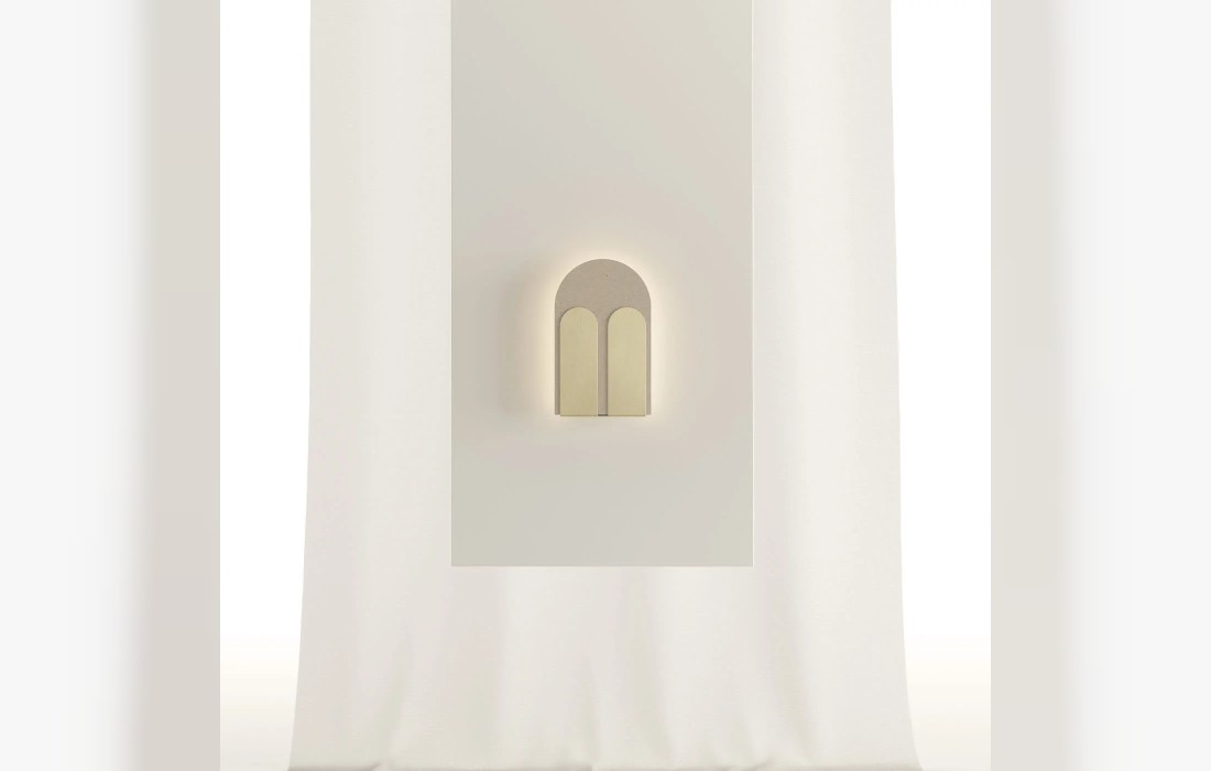 Настенный светильник от фабрики Pimar Limestone модель Bifora Beige Lecce Limestone \u0026 Brushed Brass 
