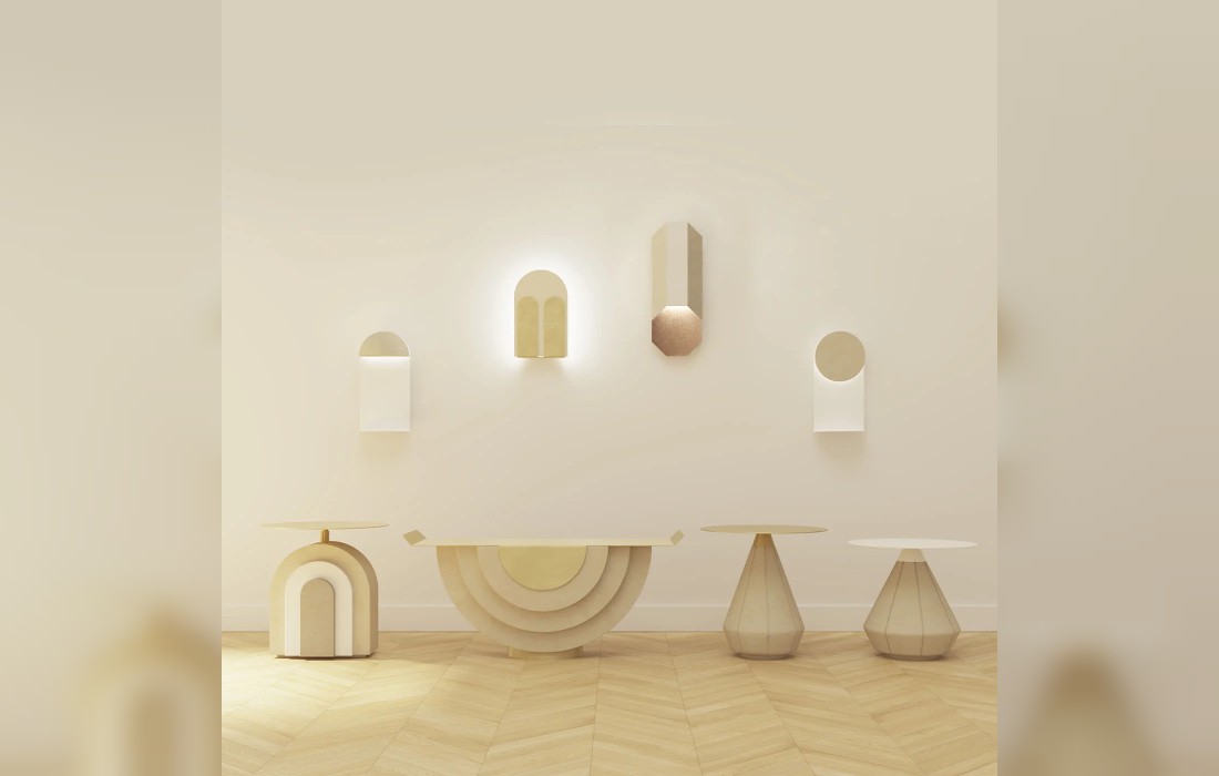 Настенный светильник от фабрики Pimar Limestone модель Bifora Beige Lecce Limestone \u0026 Brushed Brass 