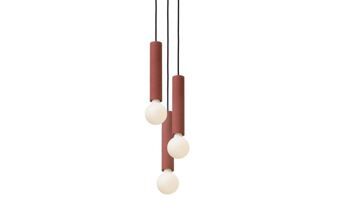 Подвесное освещение от фабрики Plato Design модель Ila Maxi Trio Orient Red