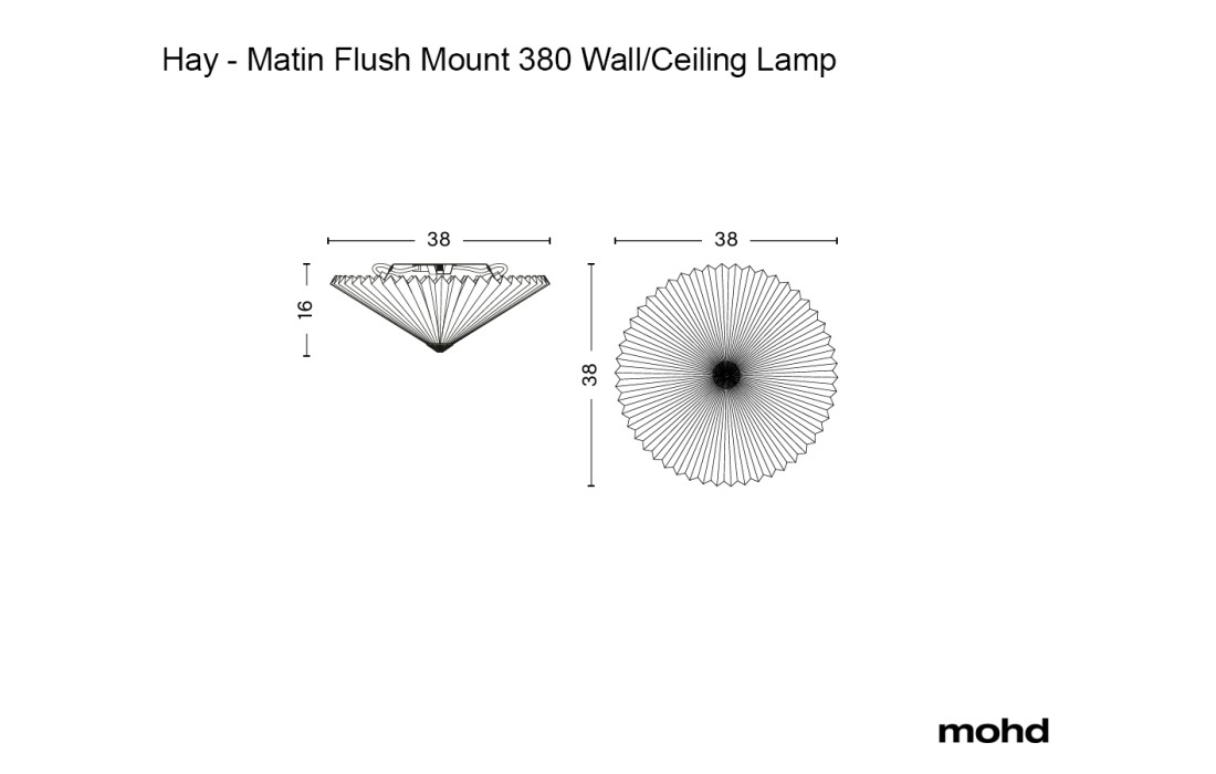 Потолочный светильник модель Matin Flush Mount 380 Wall/Ceiling Lamp от фабрики Hay